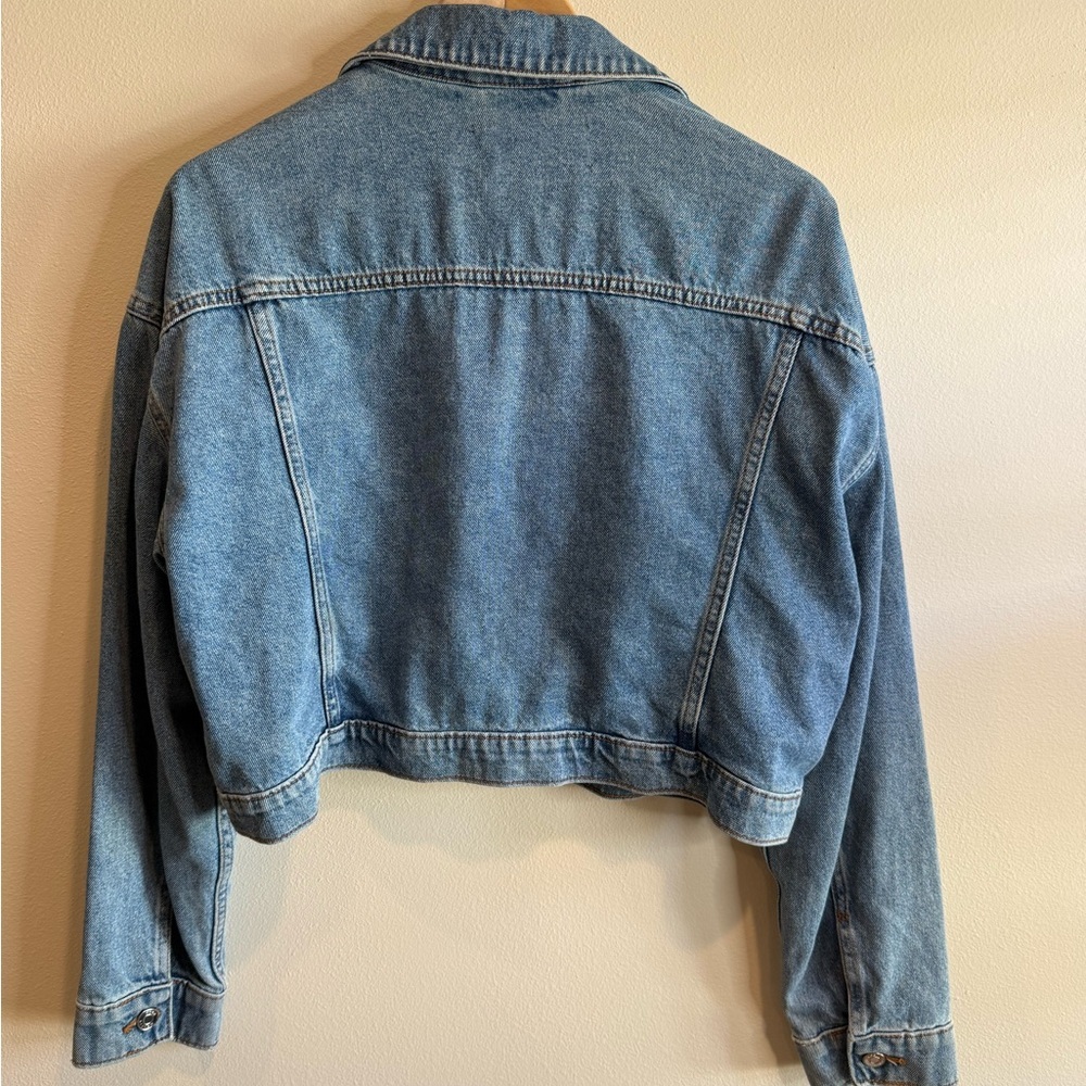ASOS Blue Cropped Denim Jacket - Picture 3 of 5